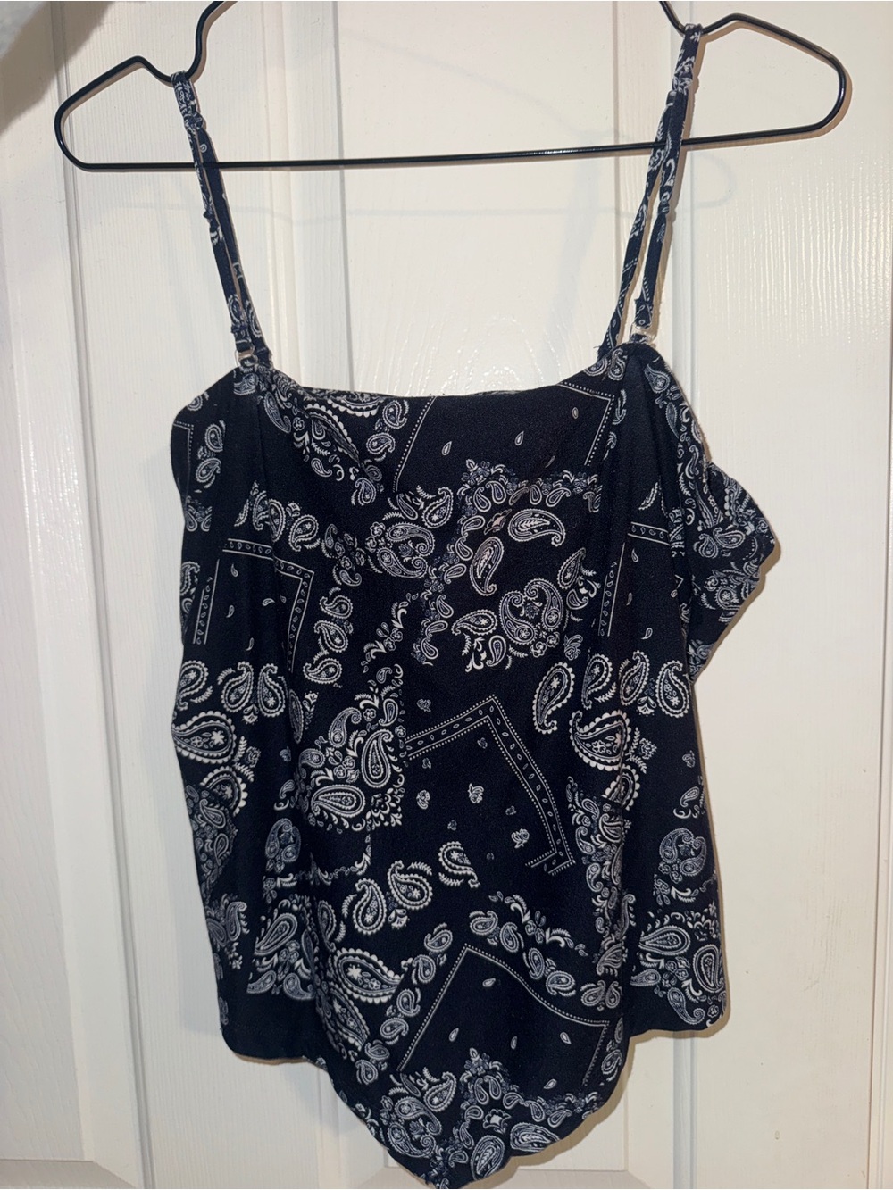 No Boundaries Black Paisley Spaghetti Strap Cami